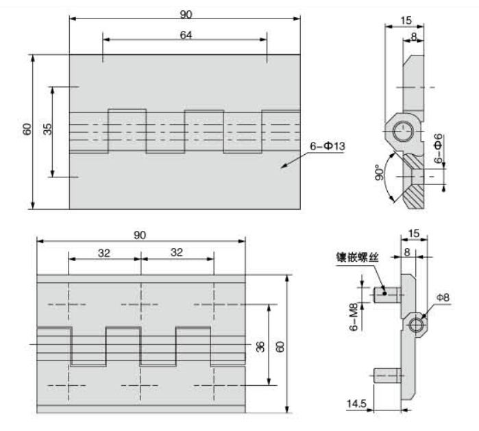 CL226-5 Series butterfly type Powder Coated Zinc Screw Concealed hinge 01