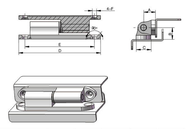 Mode CL231 cabinet hinge for equipment mechanical 01