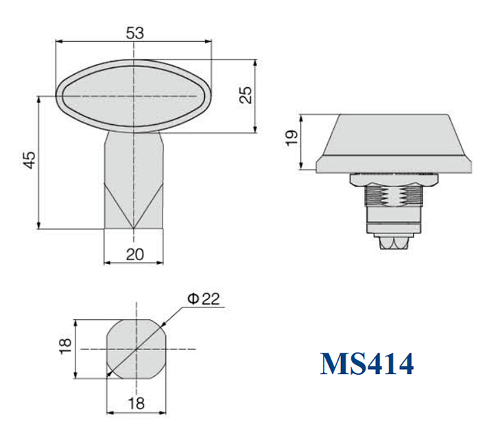 Mode MS414 Power Electrical Cabinet Plane Board Quarter Turn Lock 01